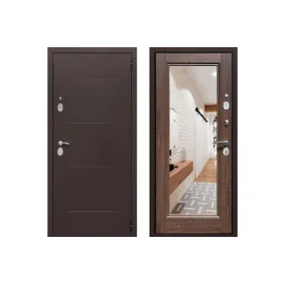 Входная железная дверь СТОП Альт зеркало Дуб Филадельфия на дачу